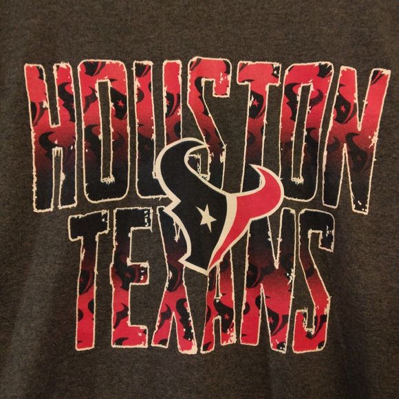 Houston texans tshirt mens M medium gray NFL team apparel graphic short sleeve - Picture 4 of 7